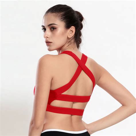 Buy Women Fitness Bra Running Shockproof Compression Sports Bras Push Up Sexy