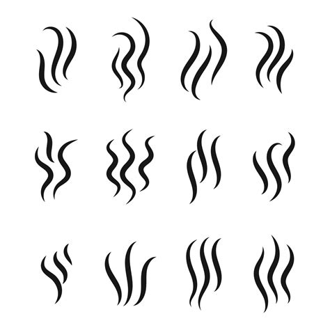 Wavy Line Vector Of Rising Steam Or Smoke Coffee Aroma Line Concept