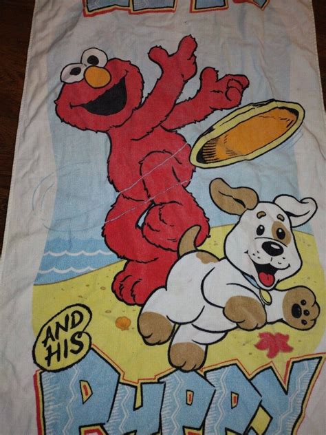 VINTAGE Elmo Beach Towel SESAME STREET Elmo and His Puppy - Etsy