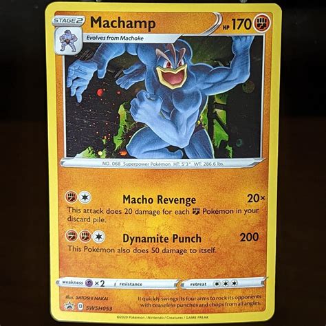 Machamp SWSH053 LP NM Black Star Promo Cosmos Holo Pokemon Card 053 53