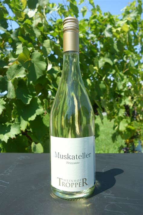 Wein Muskateller Frizzante Weinbau Tropper