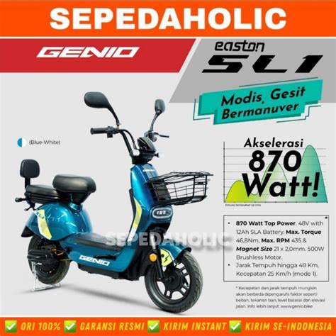 Jual Sepeda Listrik Genio Easton Sl By United Electric E Bike Shopee