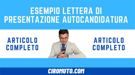 Esempio Lettera Di Presentazione Autocandidatura Gratis Esempi Top