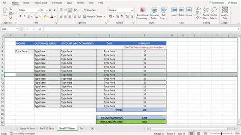 BASIC Budget Spreadsheet Excel Template - Etsy