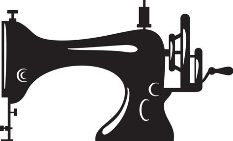 Retro Sewing Machine Black and White. Vector Illustration. 14966265 ...