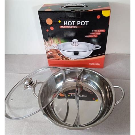 CARIN Panci Shabu Sekat 30cm Hot Pot Sukiyaki Sukipot Suki Pan Stainless Sekat 2 Lazada