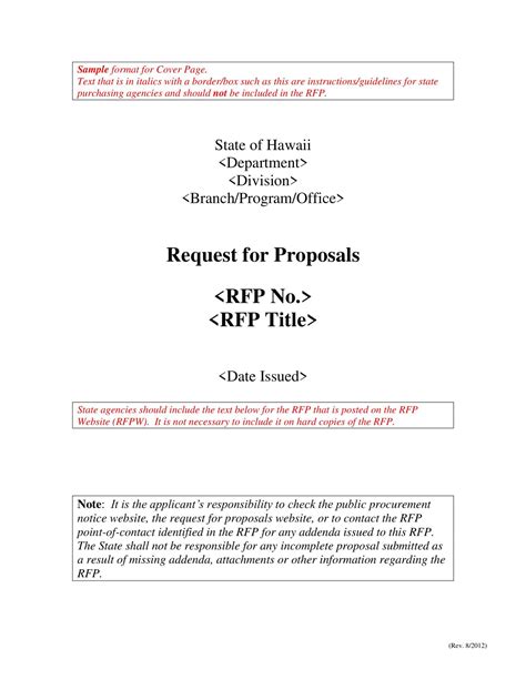 Free Printable Request For Proposal Templates Word Pdf Excel