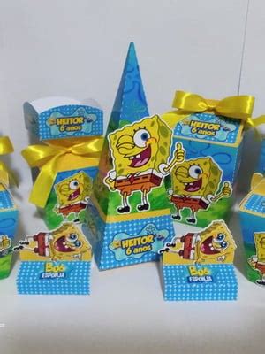 Kit Festa Bob Esponja 50 Itens Compre Produtos Personalizados No Elo7