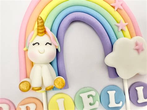 Rainbow Cake Topper Unicorn Cake Topper Unicorn Rainbow Etsy