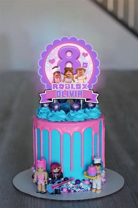 Personalised Roblox Girl Cake Topper With Any Name And Age Digital File