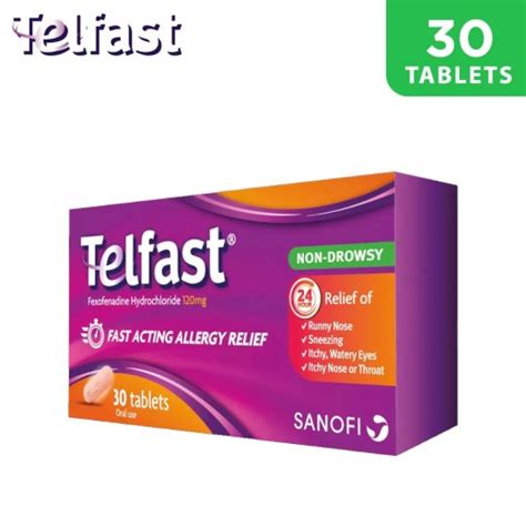 Buy Telfast 120Mg For Symptoms Of Hayfever Allergies 30 Tablets