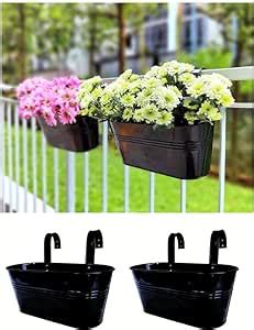 Amazon Maxona Metal Iron Hanging Flower Pots 2 Pack 11 8 Inch