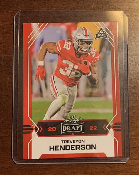 2022 Leaf Draft Football 6 Treveyon Henderson RC Ohio State EBay