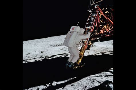 Image Of Aldrin Climbing Down Eagles Ladder To Join Armstrong On The