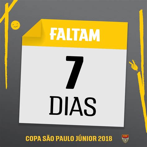 Uma semana faltam 7 dias para começar a copa são paulo de futebol