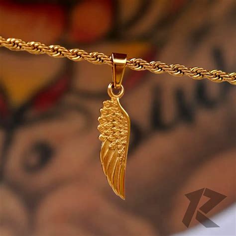 Silver Guardian Angel Wing Necklace Mens Pendant Mens Necklace