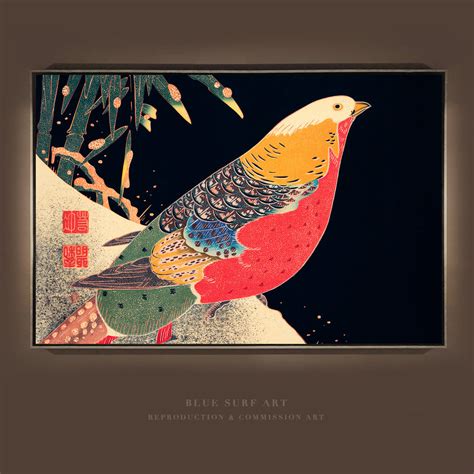 Golden Pheasant In The Snow Painting By Itō Jakuchū Blue Surf Art