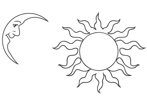 Sun and Moon Coloring Pages