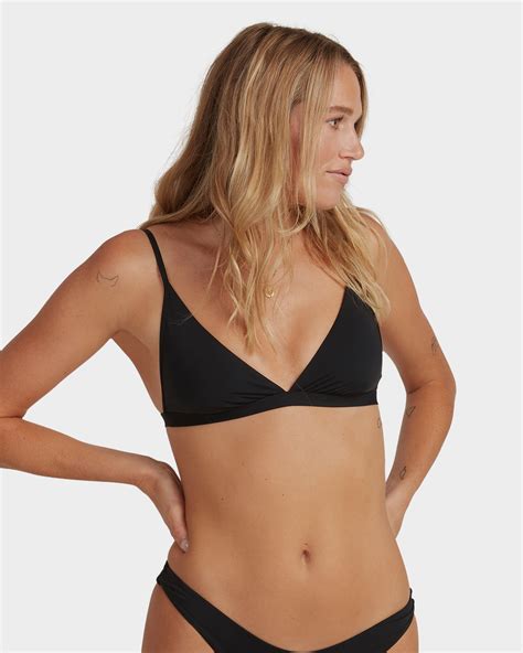 Billabong Sol Searcher Hi Point Tri Bikini Top Black SurfStitch