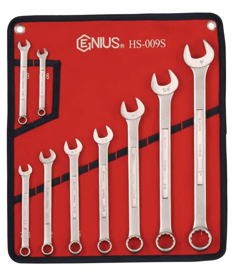 9 Piece SAE Combination Wrench Set Genius