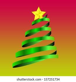 Ribbon Christmas Tree Vector Illustration Stock Vector (Royalty Free ...