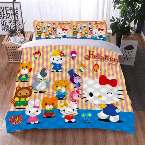 Hello Kitty Bed Set Cute Bed Linen Set Cartoon Quilt Set Ls22862 Lusy