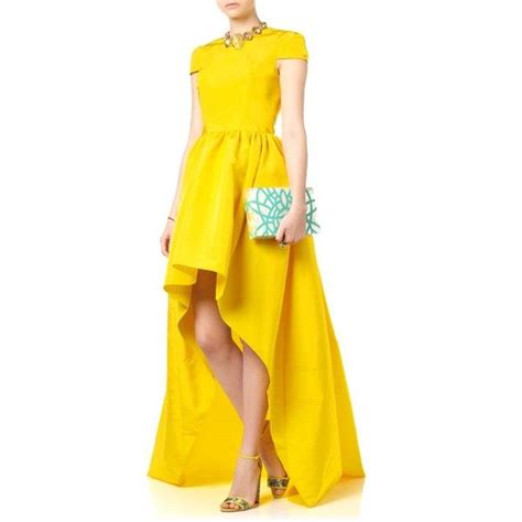 Katie Ermilio Yellow Silk Faille Hem Gown 2 290 Liked On Polyvore