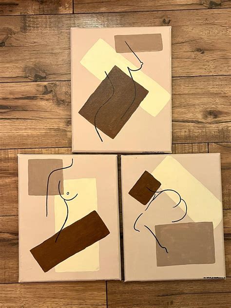 3 Piece Canvas Wall Art Set Totally Nude Nudes Wall Art Etsy