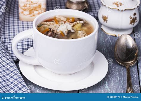 Soup with chicken giblets stock image. Image of ingredient - 62308175