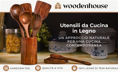 Set Mestoli In Legno Cucchiaio Legno Utensili Cucina In Legno Per