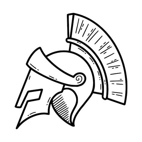 Premium Vector | Helmet of Roman Spartan armor Vector doodle icon Gladiator