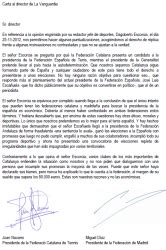 Carta adreçada al director de La Vanguardia Federació Catalana de Tennis