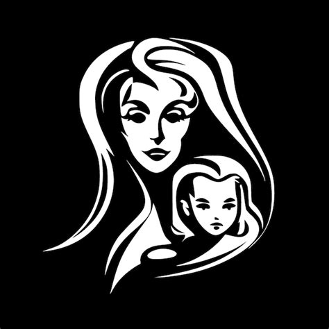 Premium Vector Mother Black And White Isolated Icon Vector Illustration