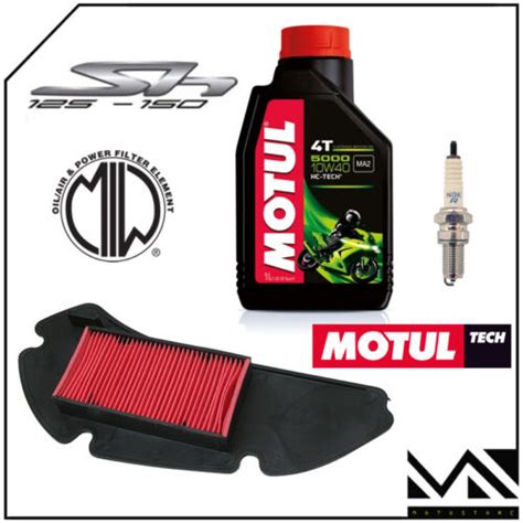 Kit Tagliando Honda Sh Filtro Aria Lt Olio Motul Candela