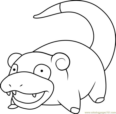 Slowpoke Pokemon Coloring Page - Free Pokémon Coloring Pages : ColoringPages101.com