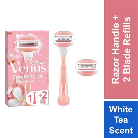 Gillette Venus Comfortglide White Tea Scent Razor With Gel Bars Women S Razor Handle 2 Blade