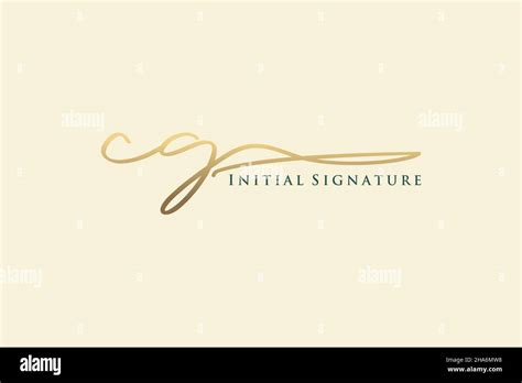 Cg Letter Signature Logotipo Plantilla Dise O Elegante Letras De