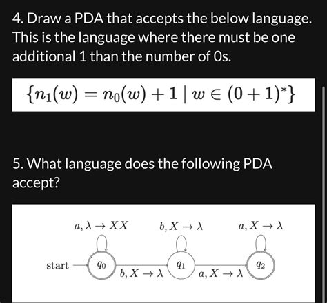 Solved 4 Draw A PDA That Accepts The Below Language This Is Chegg