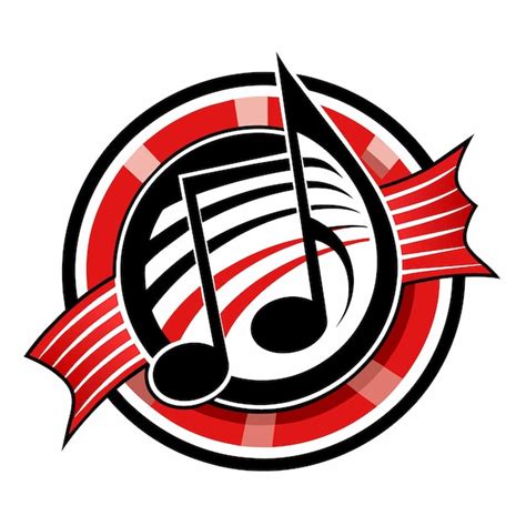 Premium Vector | A red and black music note logo design with a red and ...