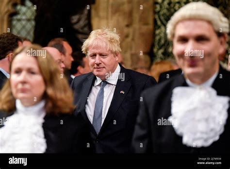 Prime Minister Boris Johnson Walks Through The Members Lobby At The Palace Of Westminster