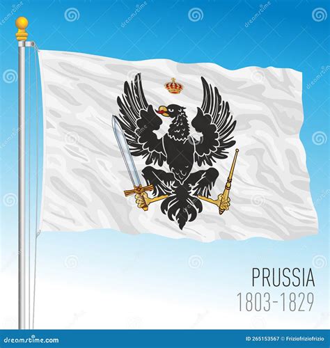 Prussia Historical Flag, 1803-1892, Illustration Cartoon Vector
