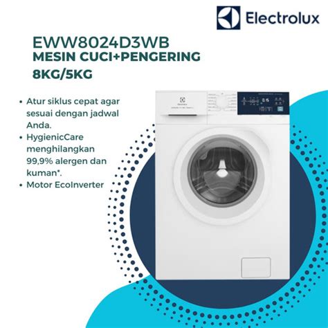 Promo Electrolux EWW8024D3WB Mesin Cuci Pengering 8 5kg UltimateCare