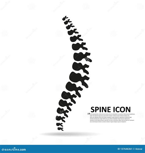 Vector Human Spine Icon Isolated Silhouette Illustration Stock