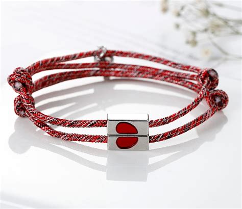 Pulsera Pareja Con Iman Magnetic Love Ajustable Con Caja Meses Sin