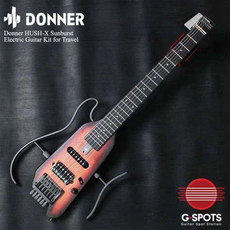 Promo Donner Hush X Electric Guitar Headless Kit For Travel Sunburst