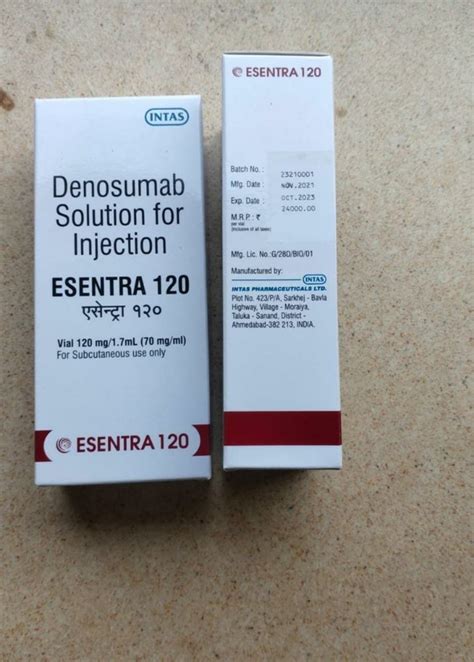 Esentra 120 Denosumab Solution For Injection Packaging Type Vial