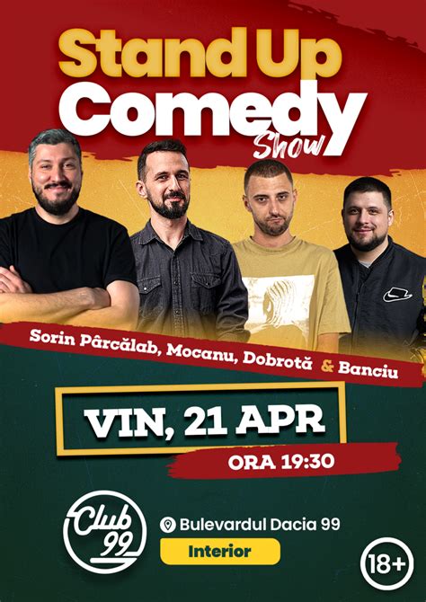 Bilete Stand Up Comedy cu Sorin Pârcălab Mocanu Dobrotă Banciu la