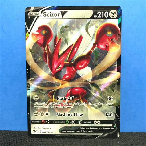 Mavin 2020 POKEMON DARKNESS ABLAZE SCIZOR V 118 189 FULL ART HOLO RARE