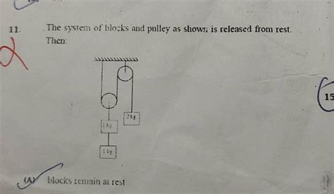 The System Of Blocks And Pulley As Shown Is Released From Rest Then