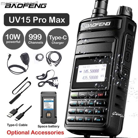 Walkie Talkie 2023 Baofeng Uv 15 Pro V2 10w Powerful Dual Band Walkie